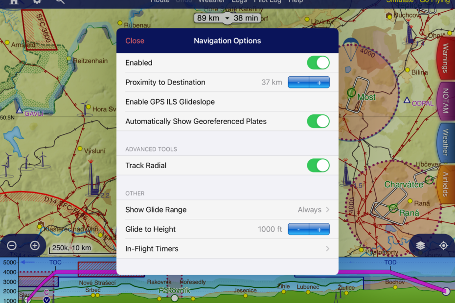 Plánování letu se SkyDemonem: Úvodní nastavení